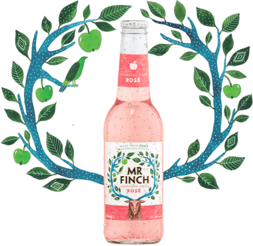 Mr. Finch sparkling cider rose bottle